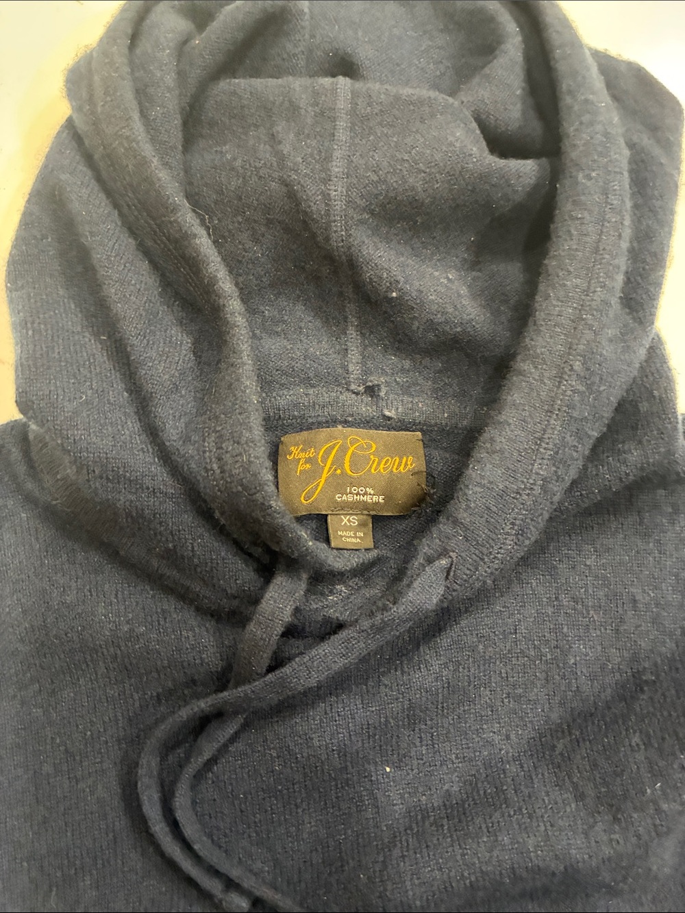 J. Crew Men's Navy Cashmere Zip-Up Hoodie
